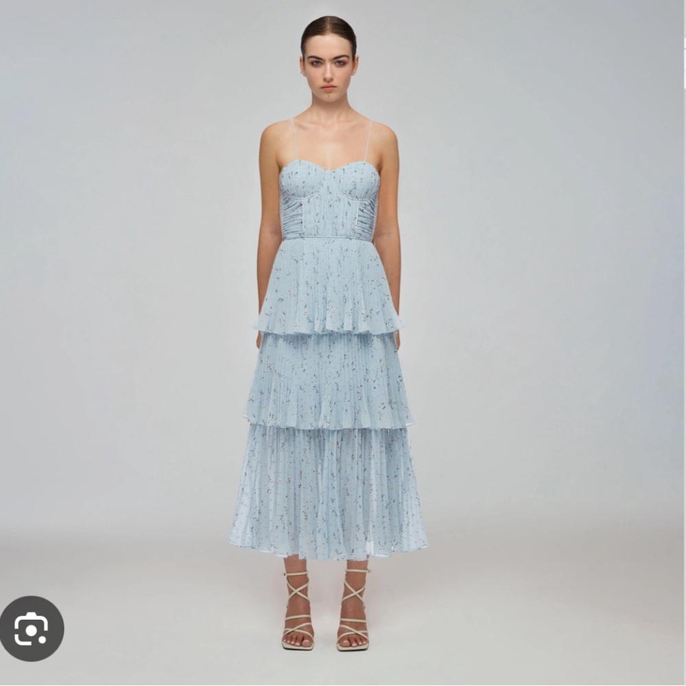 Self portrait midi blue dress